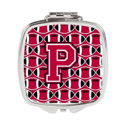 CAROLINES TREASURES Letter P Football Crimson and White Compact Mirror CJ1079-PSCM